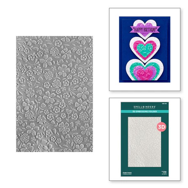 DISC - Spellbinders Flower Frenzy 3D Embossing Folder from the Floral Reflection Collection