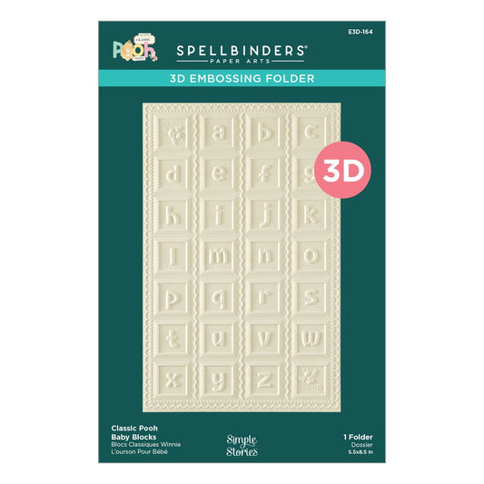 3D Embossing Folder Say Cheese Classic Pooh Baby-Baby Blocks