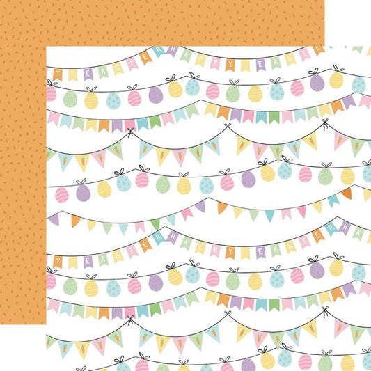 Echo Park Easter Basket: Celebrate Easter Banners 12x12 Patterned Paper