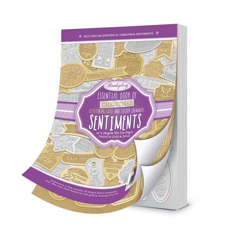 Essential Book Of Sentiments - Christmas Glistening Gold & Silver Shimmer Edition