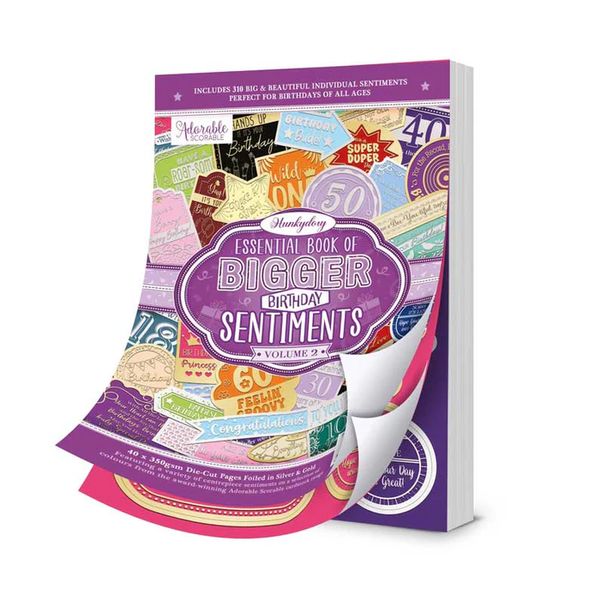 Hunkydory Crafts: Essential Book of Bigger Birthday Sentiments - Vol. 2