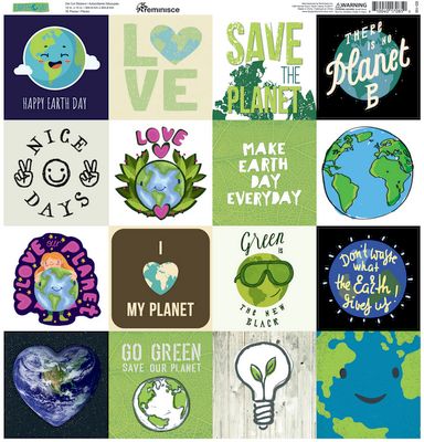 Reminisce Earth Day 12x12 Square Sticker