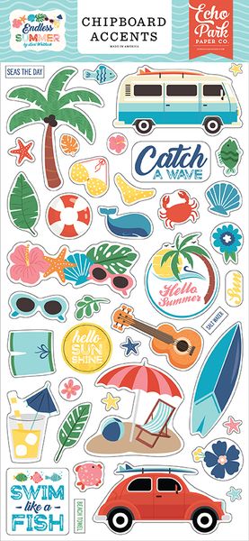 Echo Park Paper Company Endless Summer Chipboard Accents
