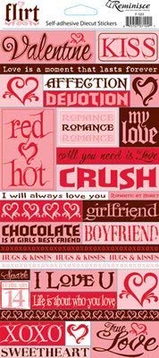 Reminisce Flirt Love Phrases Glitter Card