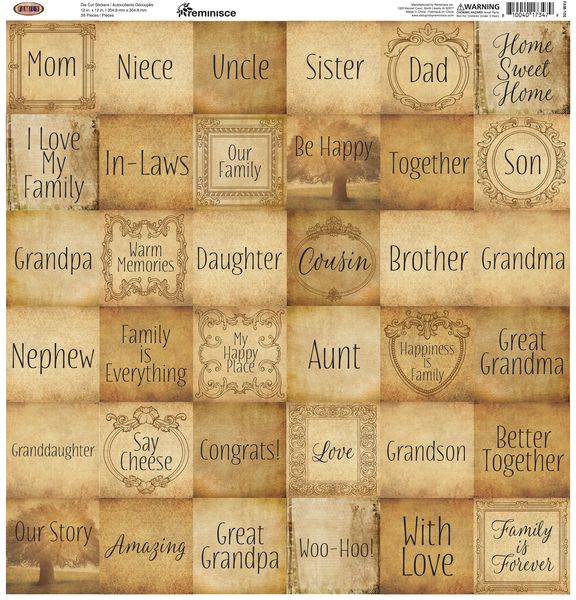 Reminisce Family 12X12 Sticker