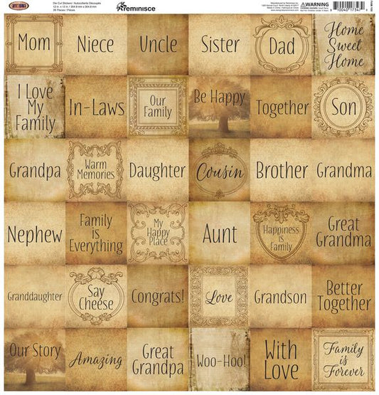Reminisce Family 12X12 Sticker
