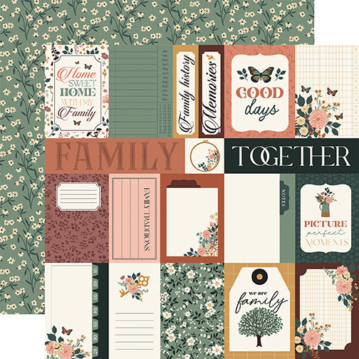 Echo Park -Family Multi Journaling Cards 12x12 Paper
