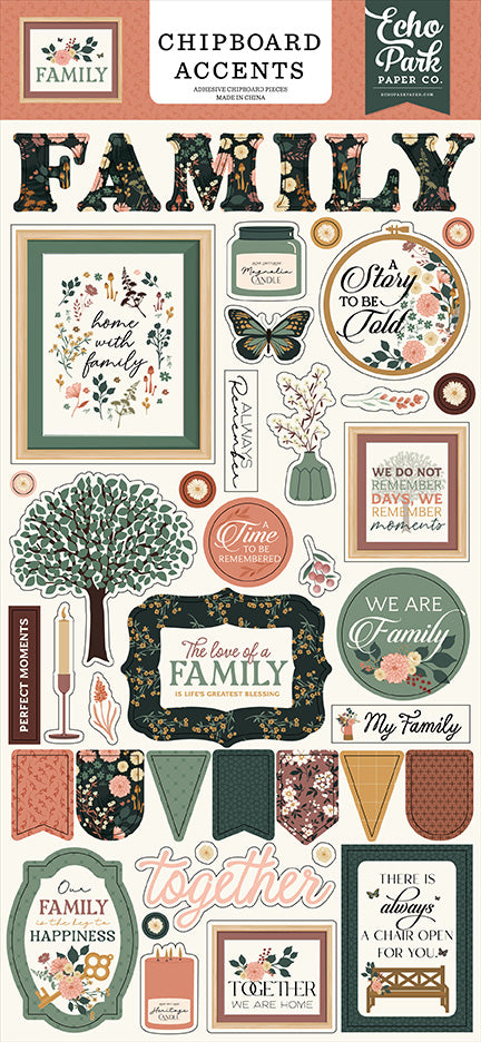 Echo Park Paper Echo Park -Family 6x13 Chipboard Accents