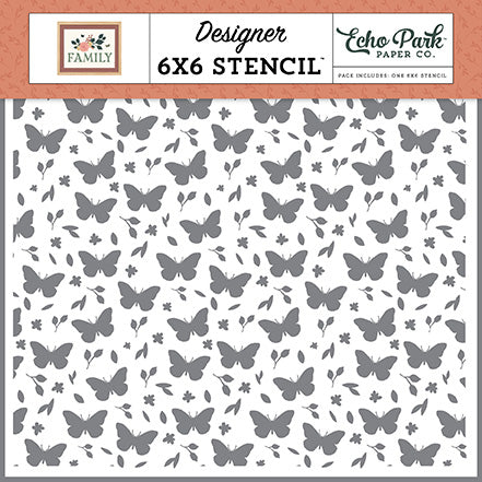 Echo Park Family Butterflies And Stems Stencil