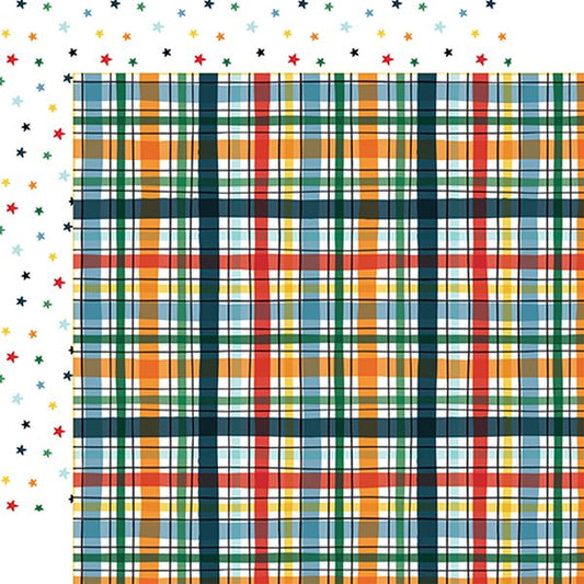 First Day of School School Day Plaid DS Paper (1 Sheet)