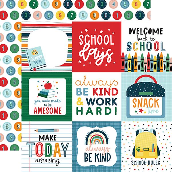 First Day of School 4X4 Journaling Cards