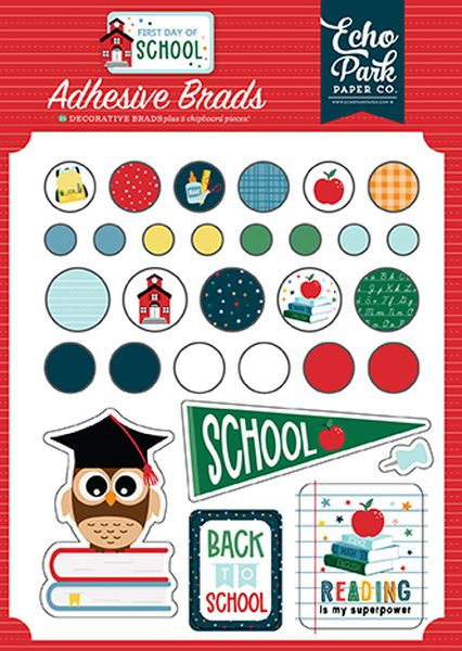 First Day Of School Adhesive Brads