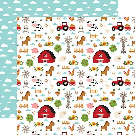 Echo Park Fun on the Farm  Barnyard DS Paper (1 Sheet)