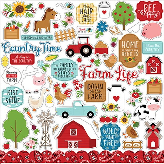 DISC - Fun On the Farm Element Stickers