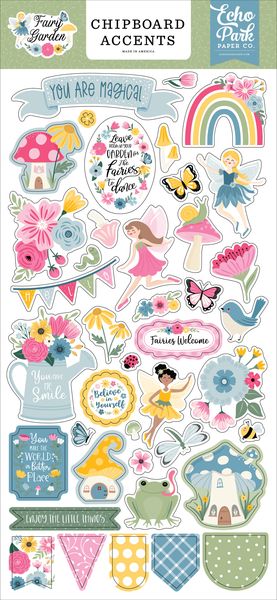 Echo Park Fairy Garden 6x13Â ChipboardÂ Accents