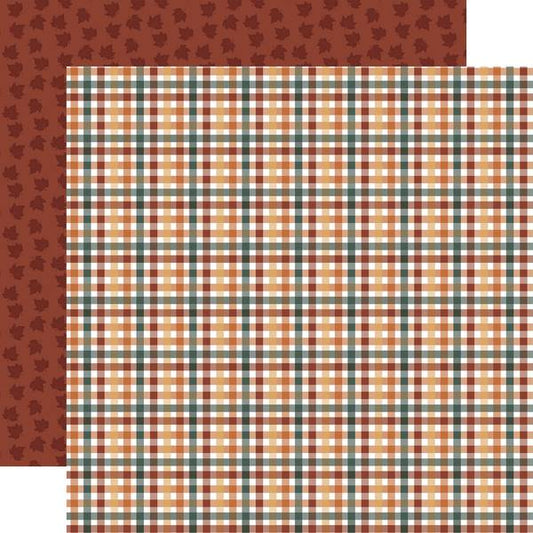 Echo Park Feels Like Fall: Autumnal Plaid 12x12 DS Paper (1 Sheet)