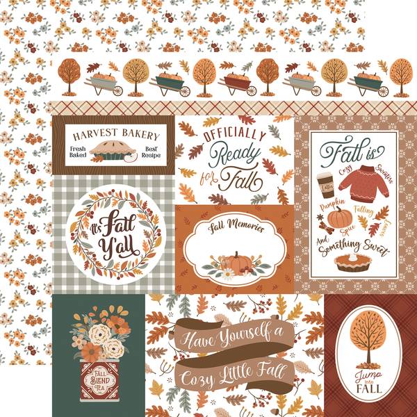 Echo Park Feels Like Fall: Fall Journaling Cards 12x12 DS Paper (1 Sheet)