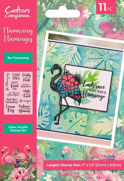 Flamazing Flamingos Clear Acrylic Stamp Set-Be Flamazing