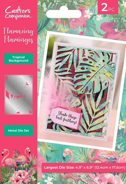 Flamazing Flamingos Metal Dies-Tropical Background