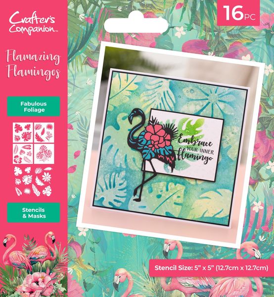 Flamazing Flamingos Stencils & Masks-Fabulous Foliage