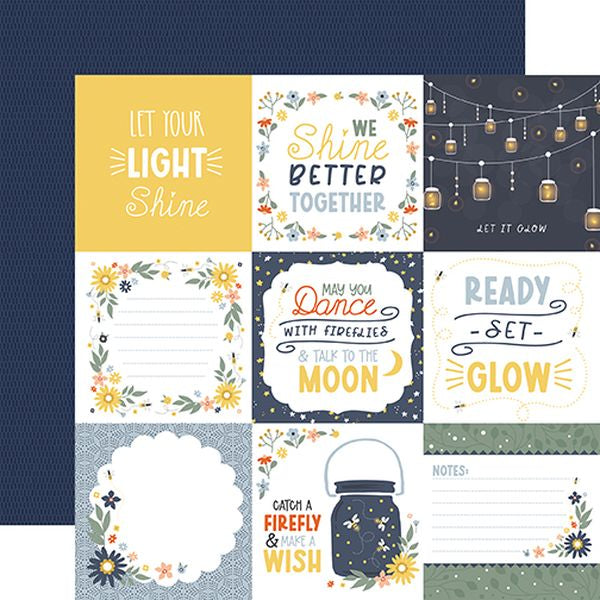 Echo Park Firefly 4x4 Journaling Cards DS Paper (1 Sheet)