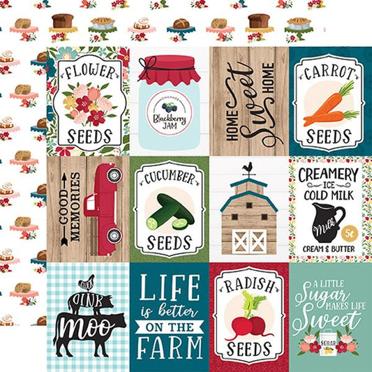 Echo Park Farmer's Market: 3x4 Journaling Cards