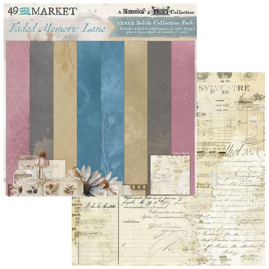 49 and Market Faded Memory Lane 12"X12" Solids Collection Pack