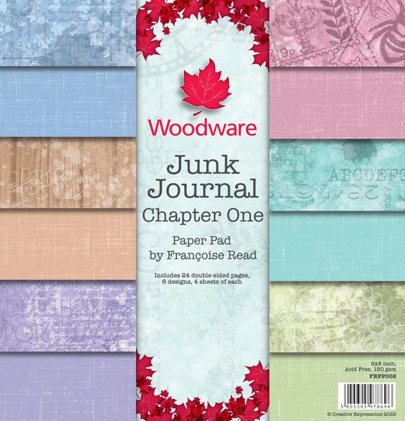 Woodware Francoise Read Junk Journal Chapter One 8in x 8in Paper Pad