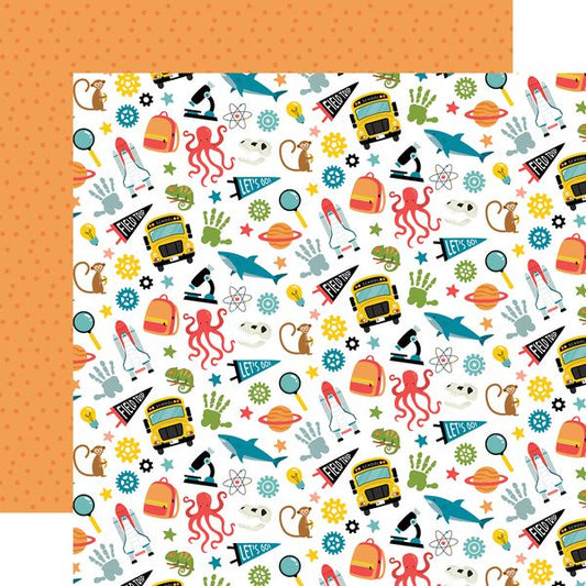 Echo Park Field Trip Field Trip Elements  12x12 DS Patterned Paper (1 Sheet) (1 Sheet)