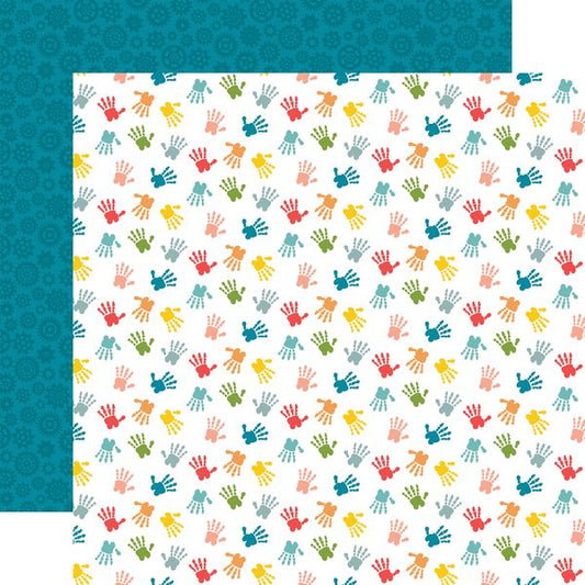 Echo Park Field Trip Messy Handprints 12x12 DS Patterned Paper (1 Sheet) (1 Sheet)
