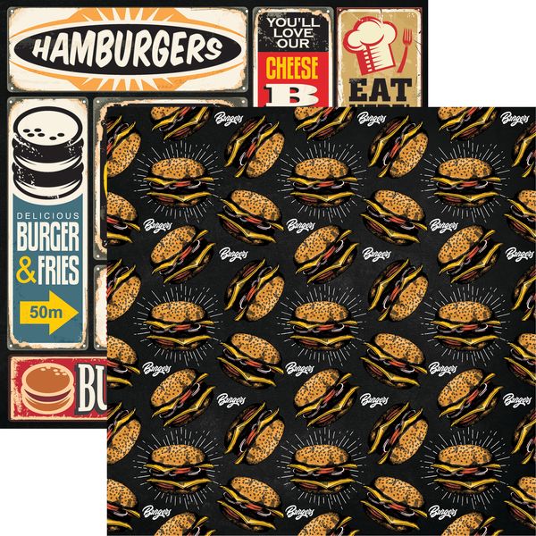 Reminisce Food Truck Fest: Burgers DS Pap DS Paper (1 Sheet)