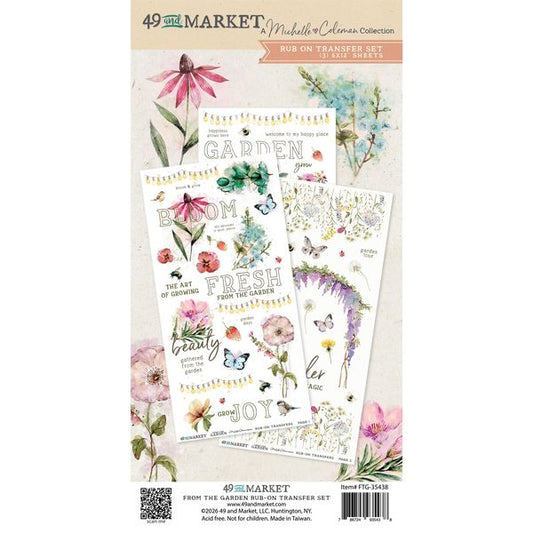 49 and Market From the Garden 6"X12" Blendable Rub-On Transfer Set