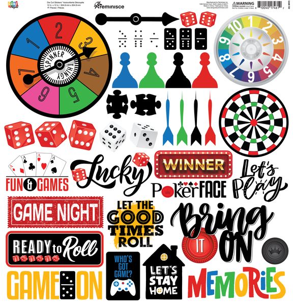 Reminisce Game Night 12x12 Sticker