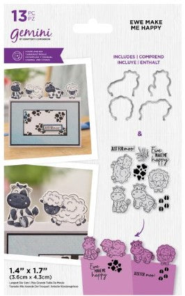 Crafter's Companion Ewe Make Me Happy -Gemini Clear Stamps & Dies