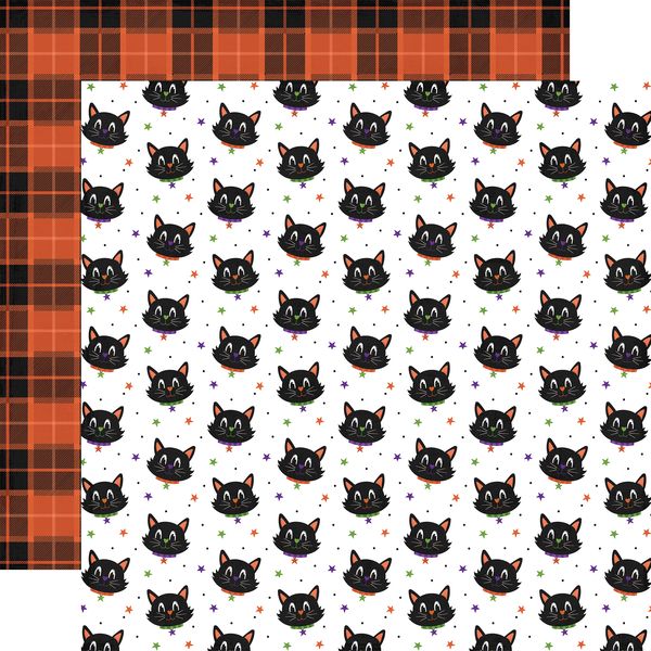Echo Park Ghosts And Goblins Starry Cats 12x12 DS DS Patterned Paper (1 Sheet)