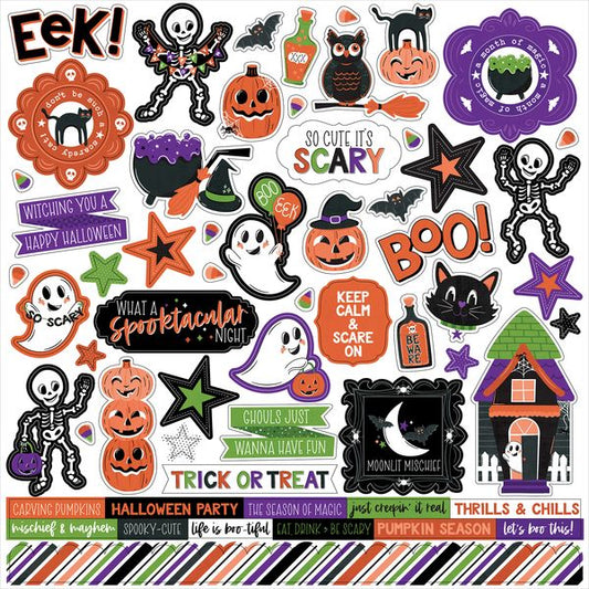 Echo Park Ghosts And Goblins Element Sticker 12x12 Cardstock Stickers