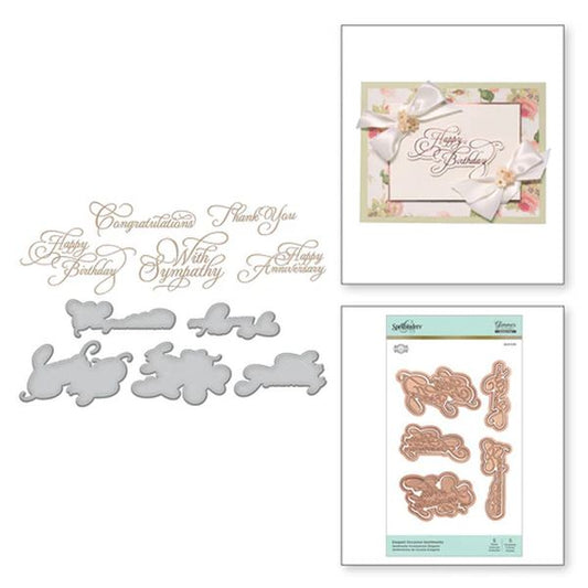 Spellbinders Elegant Occasion Sentiments Glorious Glimmer Hot Foil Classic Plates by Becca