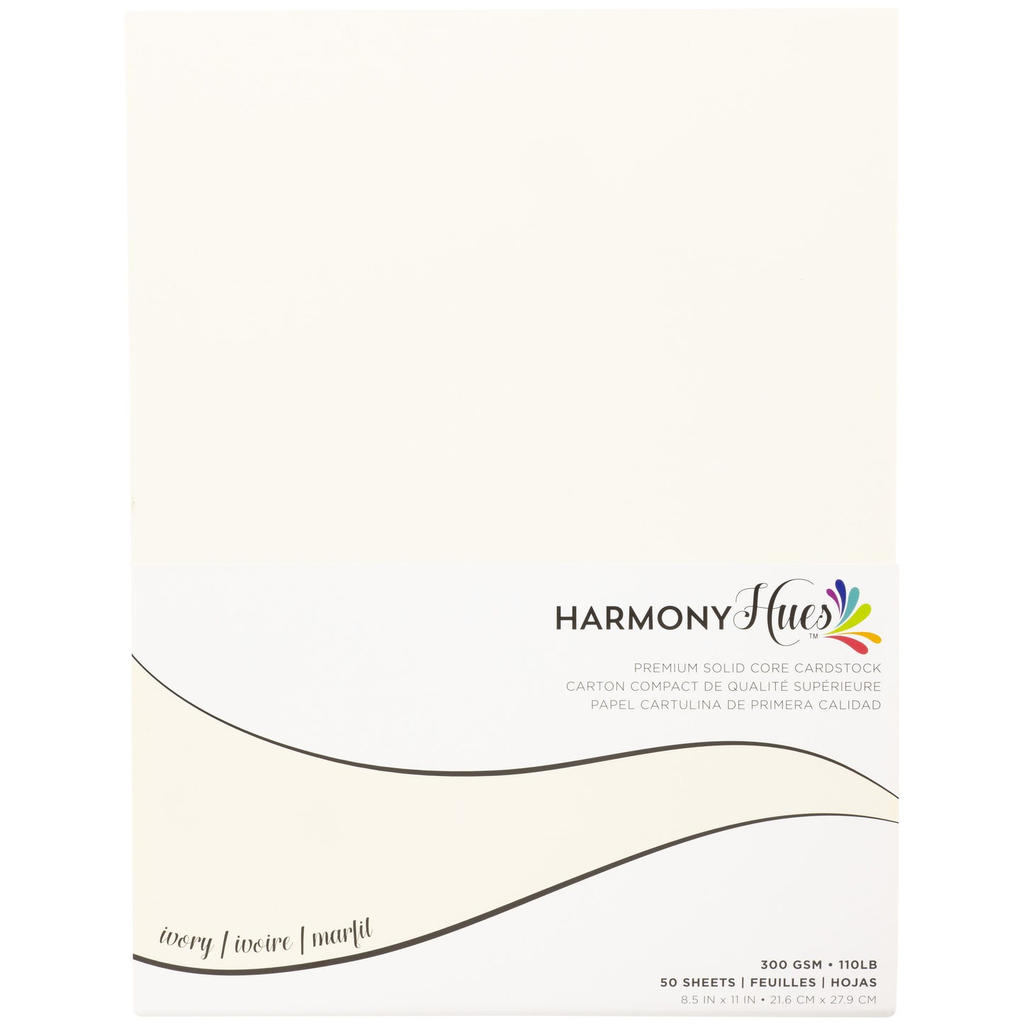 Harmony Hues 110# Cardstock 8.5"X11" 50/Pkg-Ivory