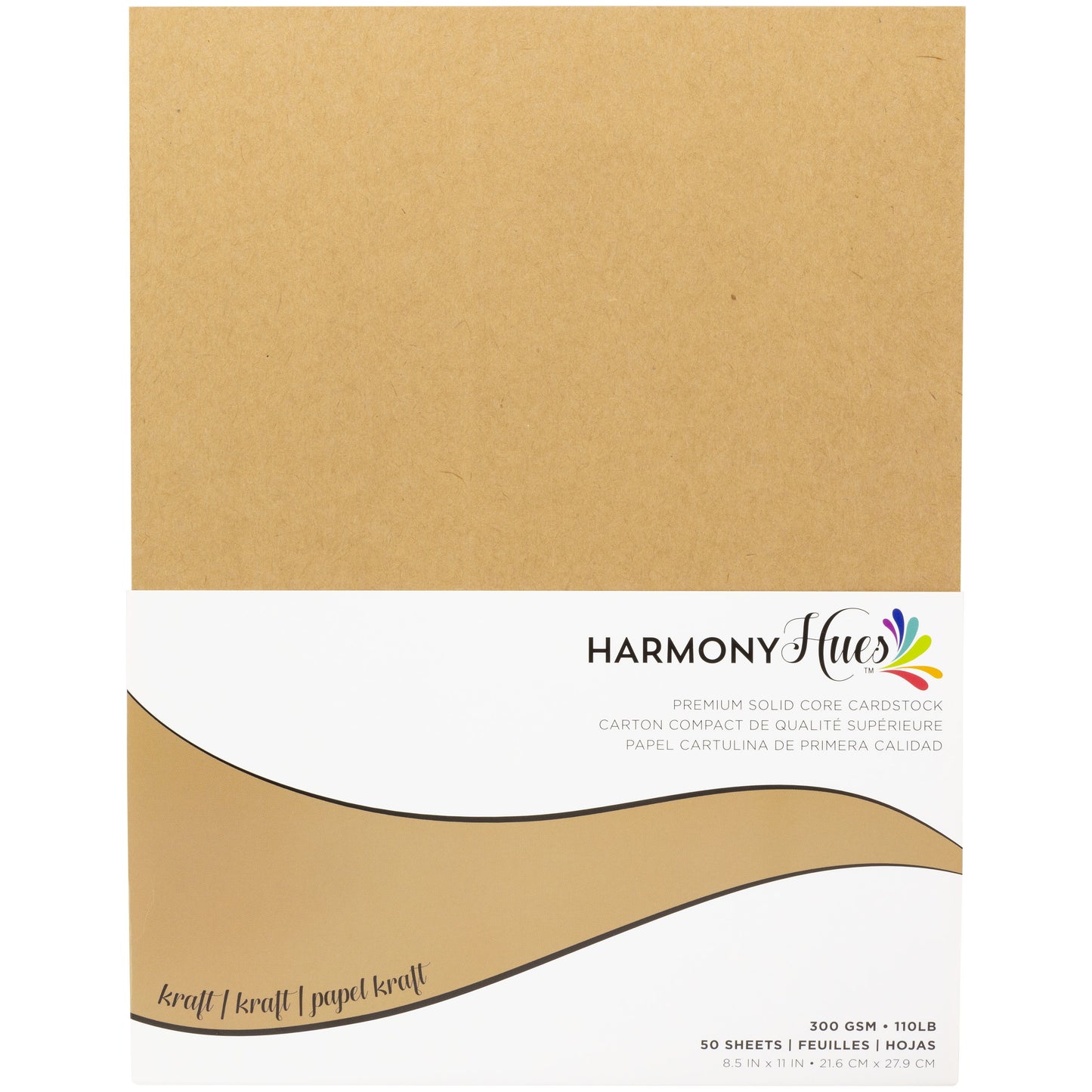 Harmony Hues 110# Cardstock 8.5"X11" 50/Pkg-Kraft