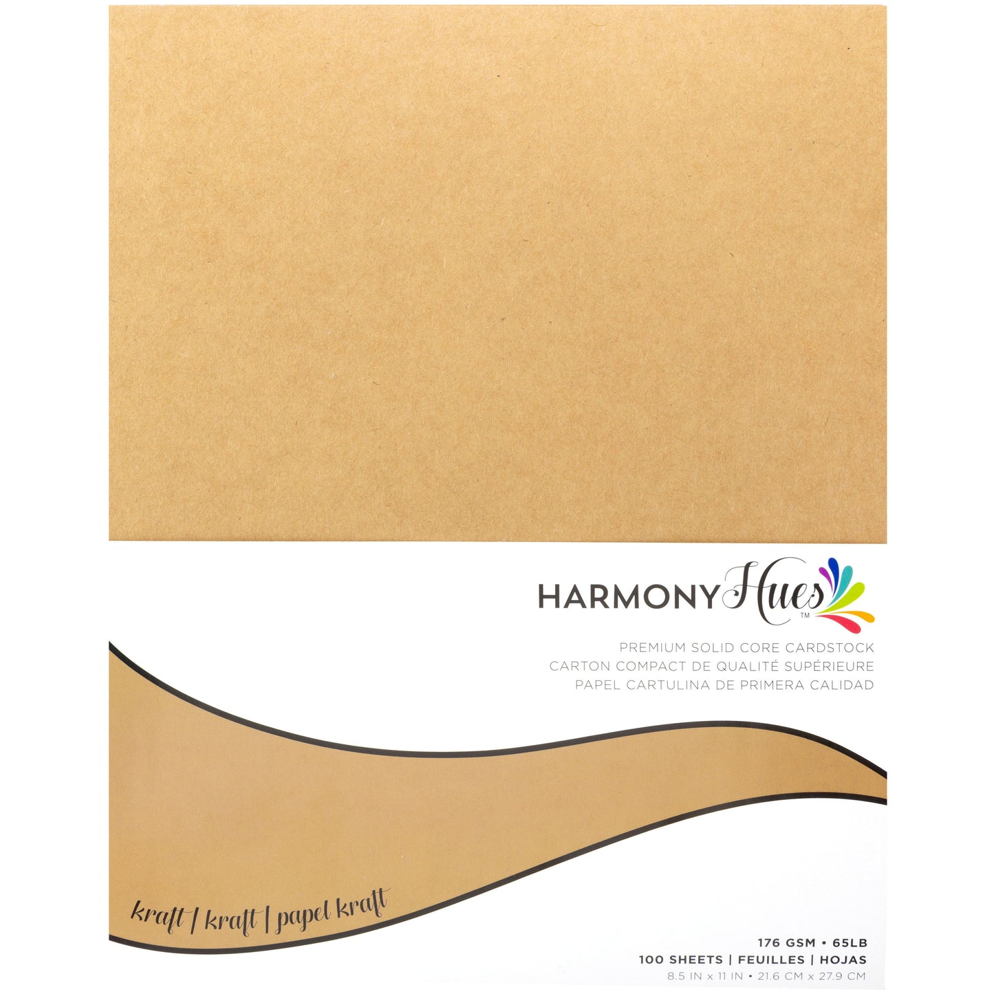 Harmony Hues 65# Cardstock 8.5"X11" 100/Pkg-Kraft