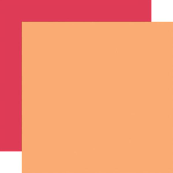 Echo Park Have a Great Summer Orange / Dk. Pink 12x12 Coordinating Solid DS Paper (1 Sheet)