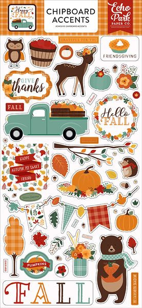 Echo Park Paper Company Happy Fall Chipboard Accents