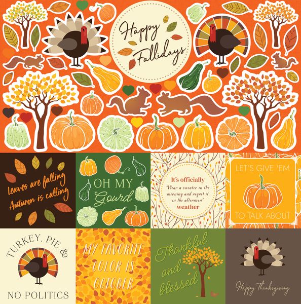 Reminisce Happy Fallidays 12X12 Sticker