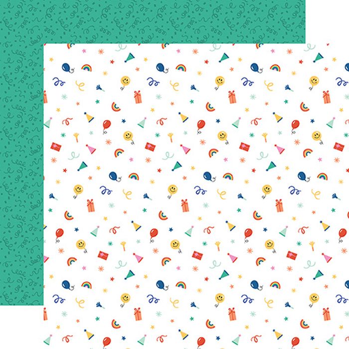 Echo Park - Hip Hip Hooray Let's Party Supplies 12x12 DS Patterned Paper (1 Sheet)