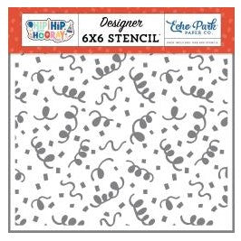 Echo Park Hip Hip Hooray Stencil - Swirly Confetti