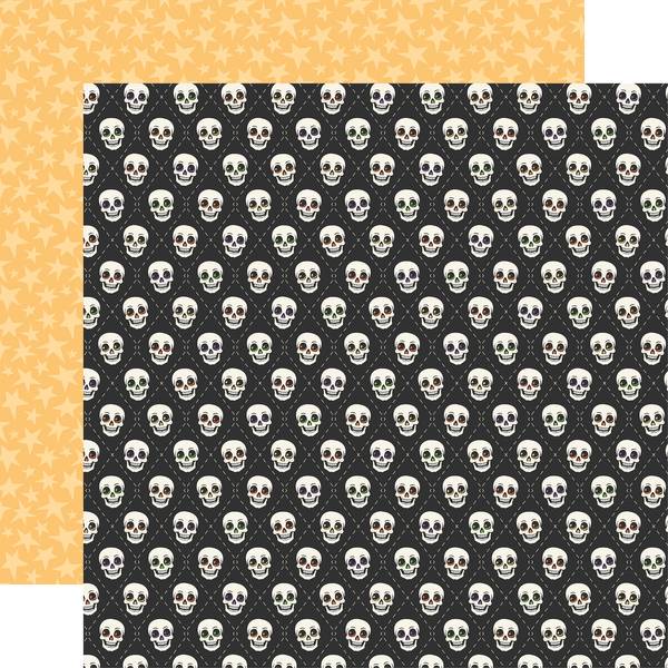 Echo Park Halloween Parade: Bone Chilling Faces 12x12 DS Paper (1 Sheet)
