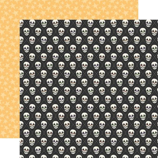 Echo Park Halloween Parade: Bone Chilling Faces 12x12 DS Paper (1 Sheet)