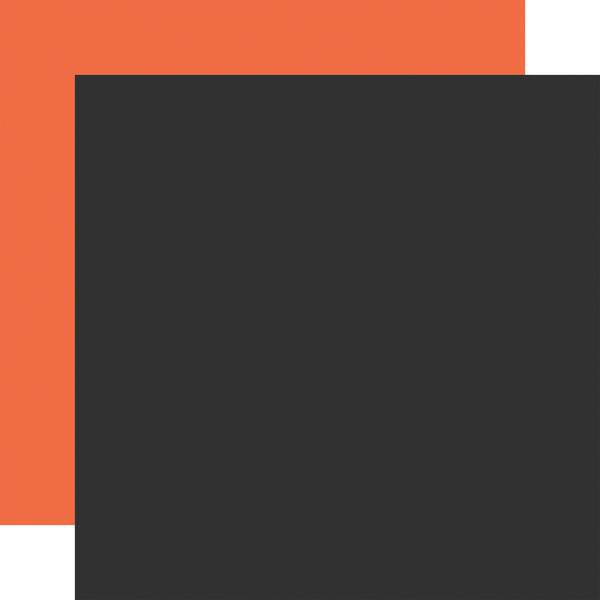 Echo Park Halloween Parade: Black / Dk. Orange 12x12 DS Coordinating Solid Paper (1 Sheet)