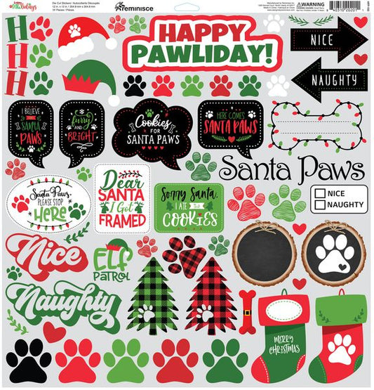 Reminisce Happy Pawlidays 12X12 Sticker