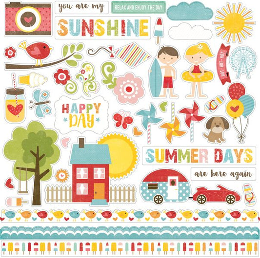 Happy Summer Element Sticker Sheet